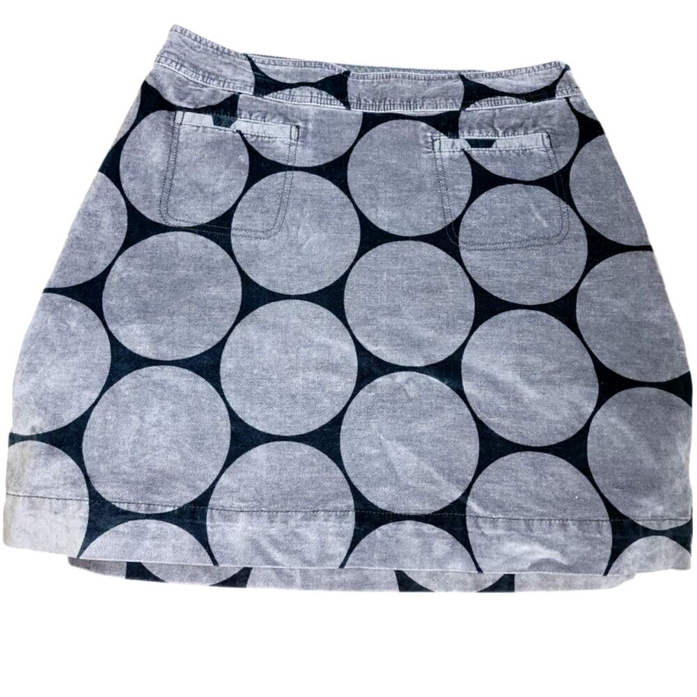 Boden Gray Black Circle A-Line Skirt Pockets Plus Size 14
